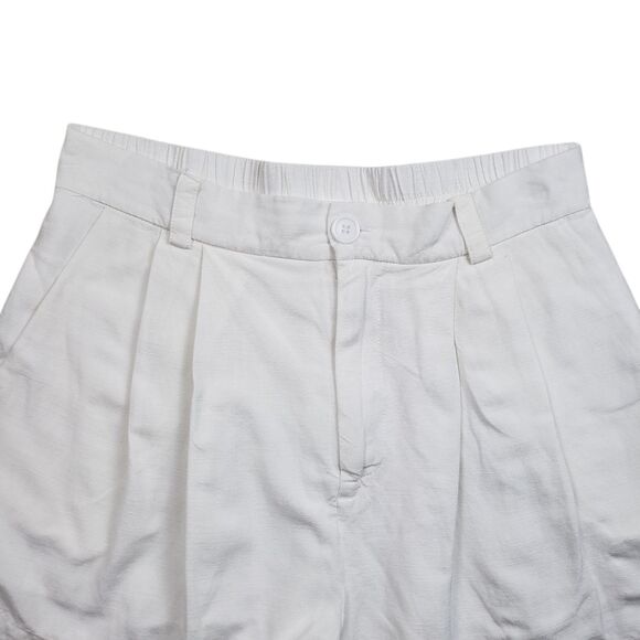 Anthropologie Mable Aliya Shorts Womens Small White Linen Blend High Rise - Picture 3 of 9